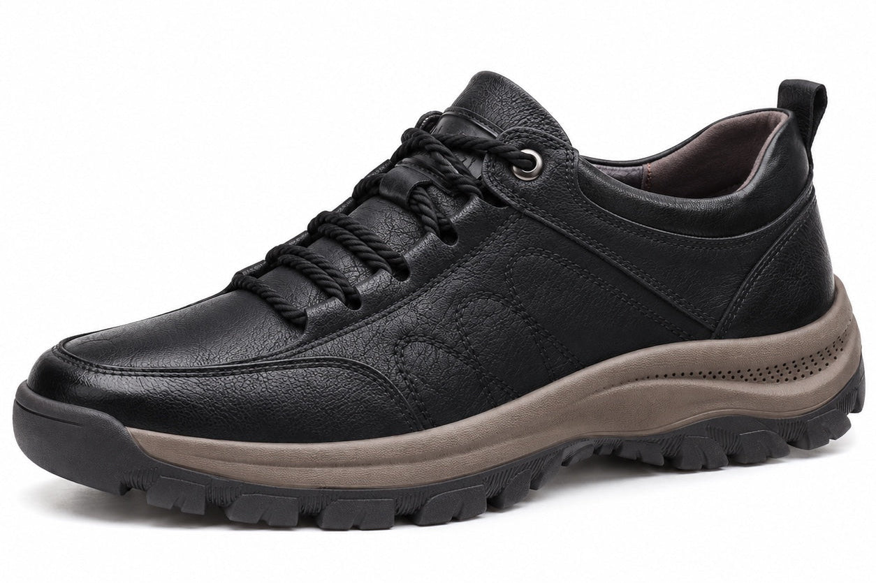 Wendell - Men's Slip-On Leather Orthopedic Shoes - Black