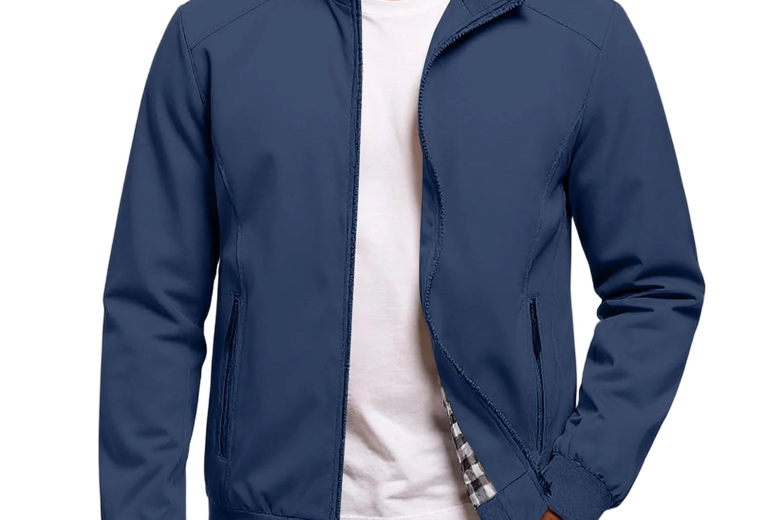Wilder - Men's Lightweight Minimalist Bomber Jacket - Blue