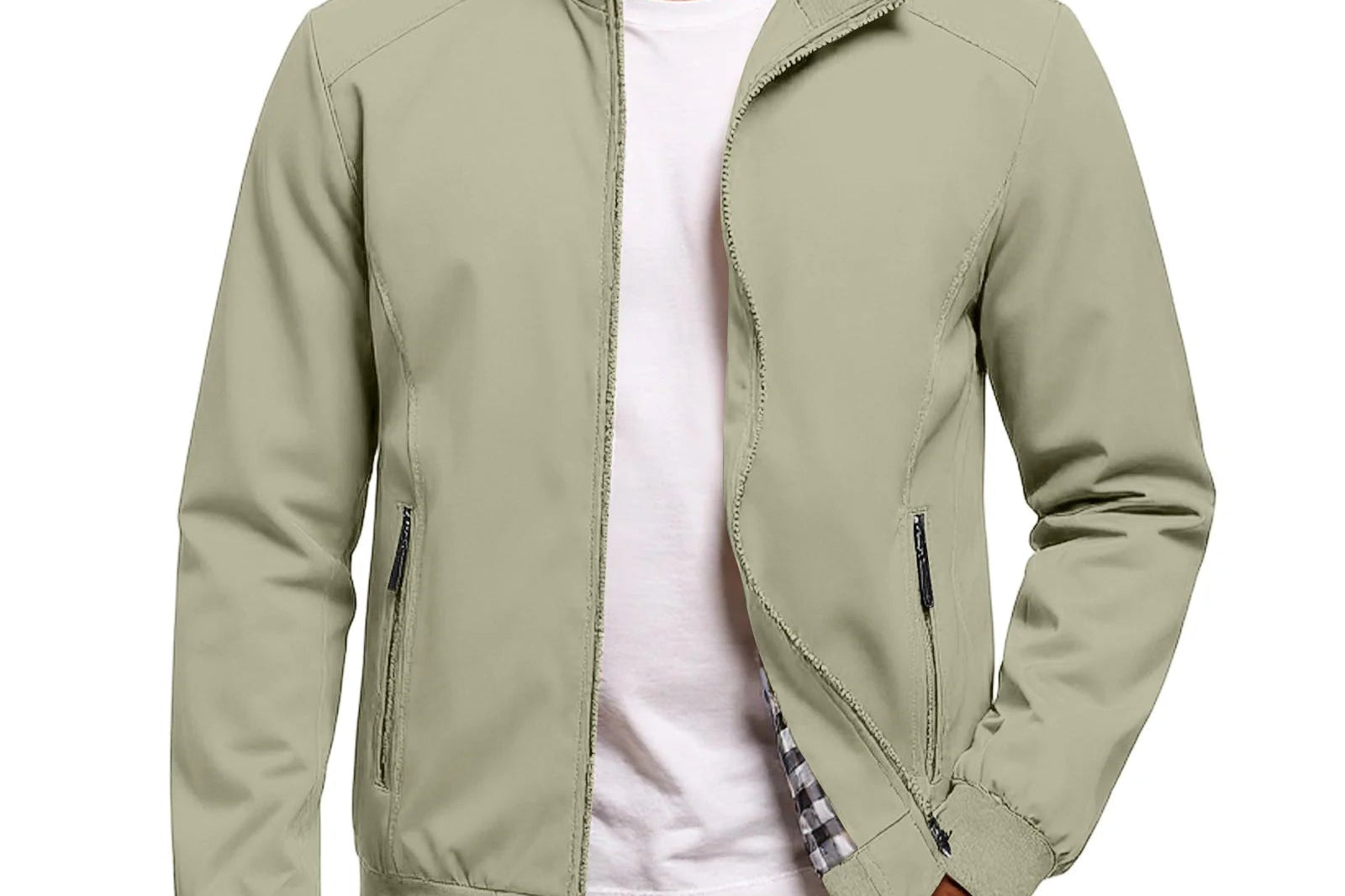 Wilder - Men's Lightweight Minimalist Bomber Jacket - Light Green