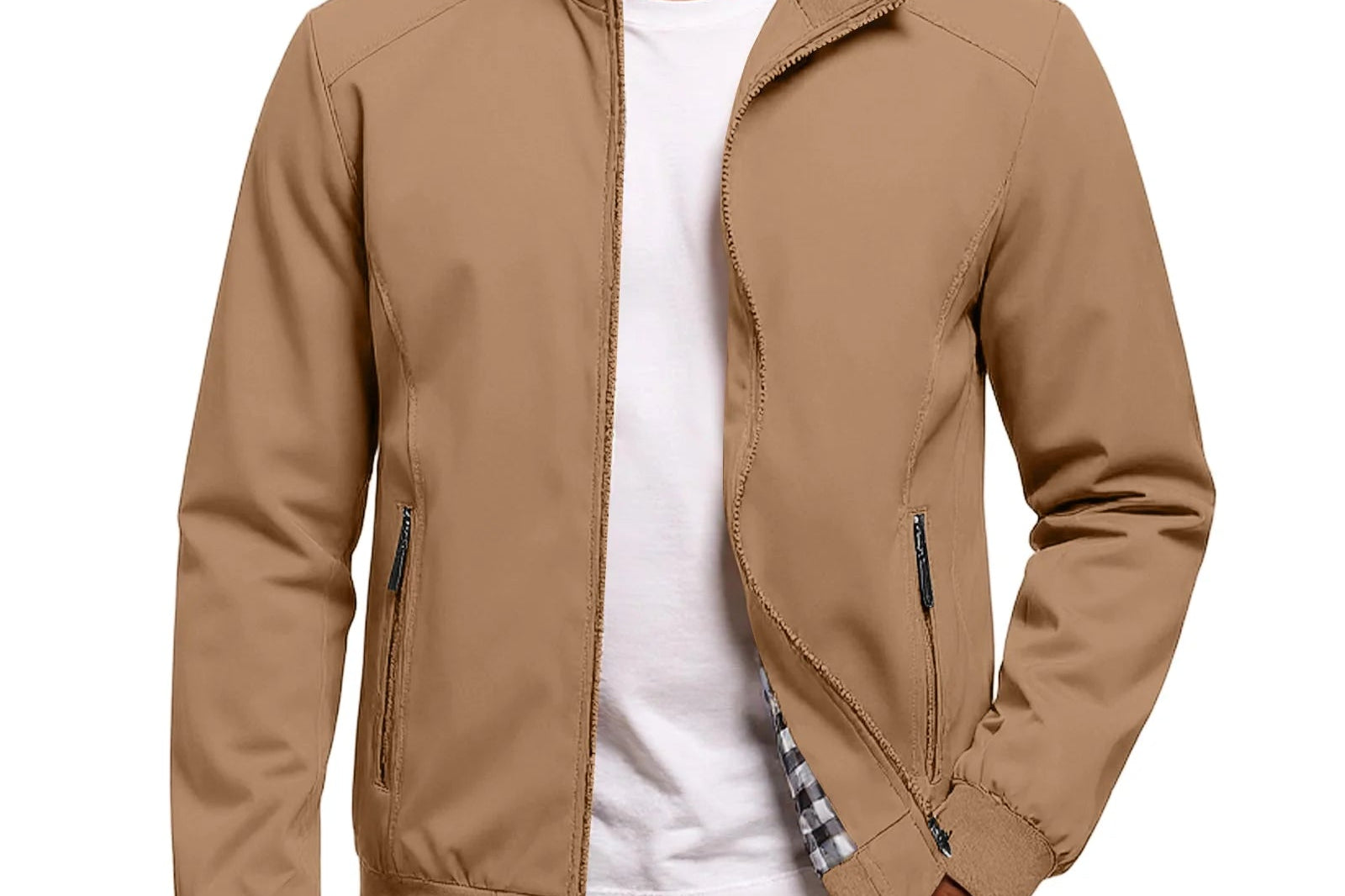 Wilder - Men's Lightweight Minimalist Bomber Jacket - Khaki