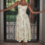 Hazel Floral Corset Midi Dress - view 4
