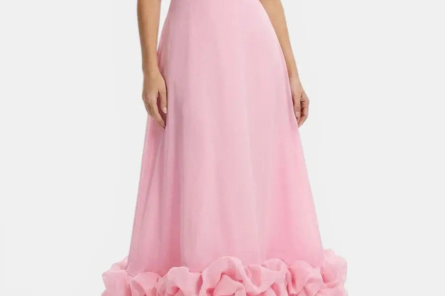 Women's Ruffle Midi Dress | Elegant Flowing Evening Dress