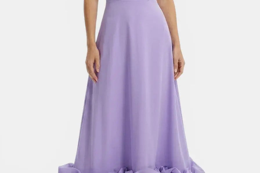 Women's Ruffle Midi Dress | Elegant Flowing Evening Dress