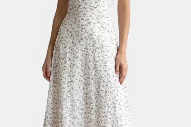 Women's Ruffle Midi Dress | Elegant Flowing Evening Dress