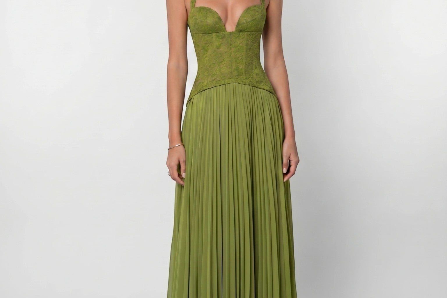 Women's Pleated Corset Maxi Dress | Elegant Flowing Summer Gown