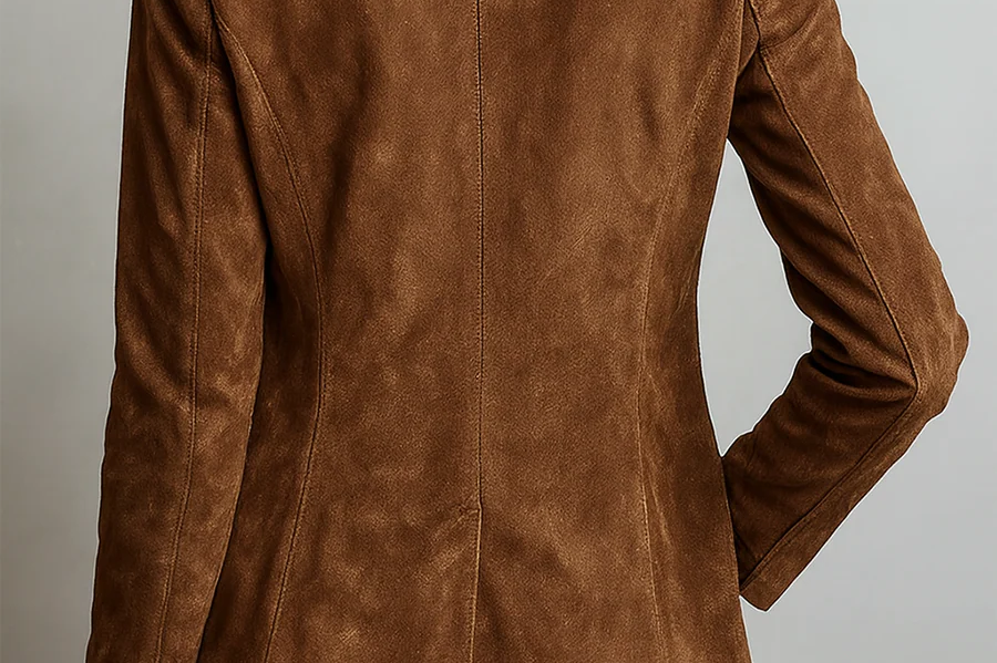 Wrenna - Women's Belted Suede-Feel Button-Down Blazer