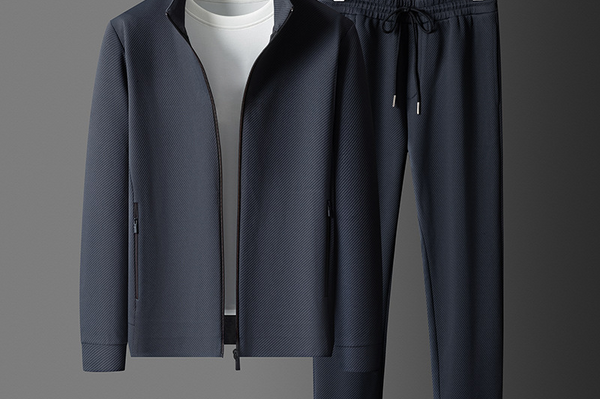 Wyatt - Men's Zip-Up Jacket and Jogger Tracksuit - Navy