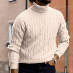 Xander - Men's Cable Front Roll Neck Sweater