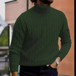 Xander - Men's Cable Front Roll Neck Sweater
