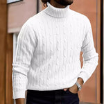 Xander - Men's Cable Front Roll Neck Sweater