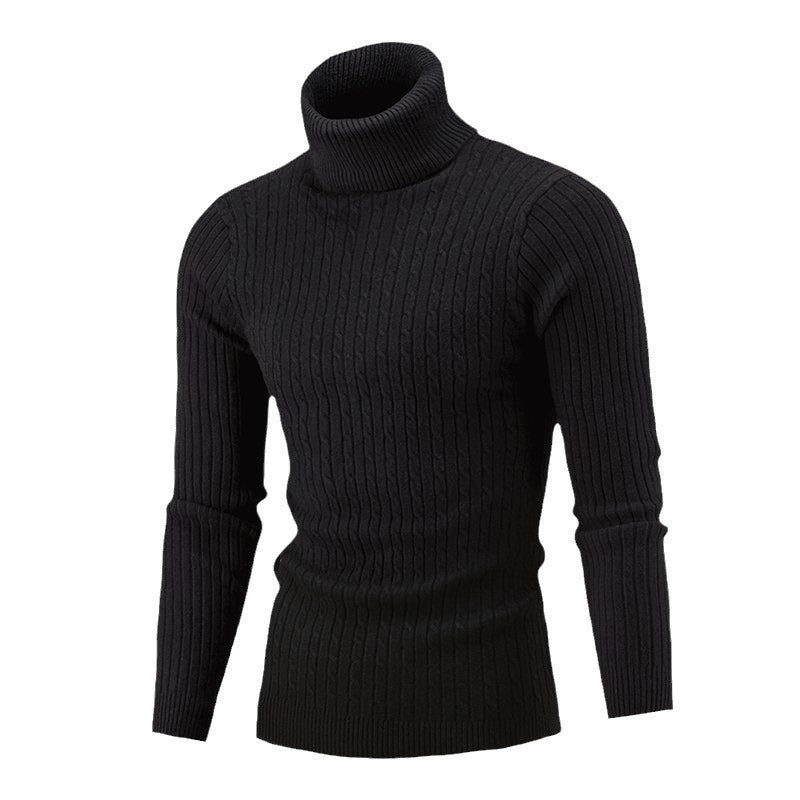 Xander - Men's Cable Front Roll Neck Sweater