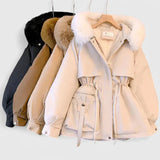 Xanthe - Women's Padded Parka with Faux Fur Hood