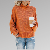 Yvaine - Women's Classic Knitted Sweater - Orange