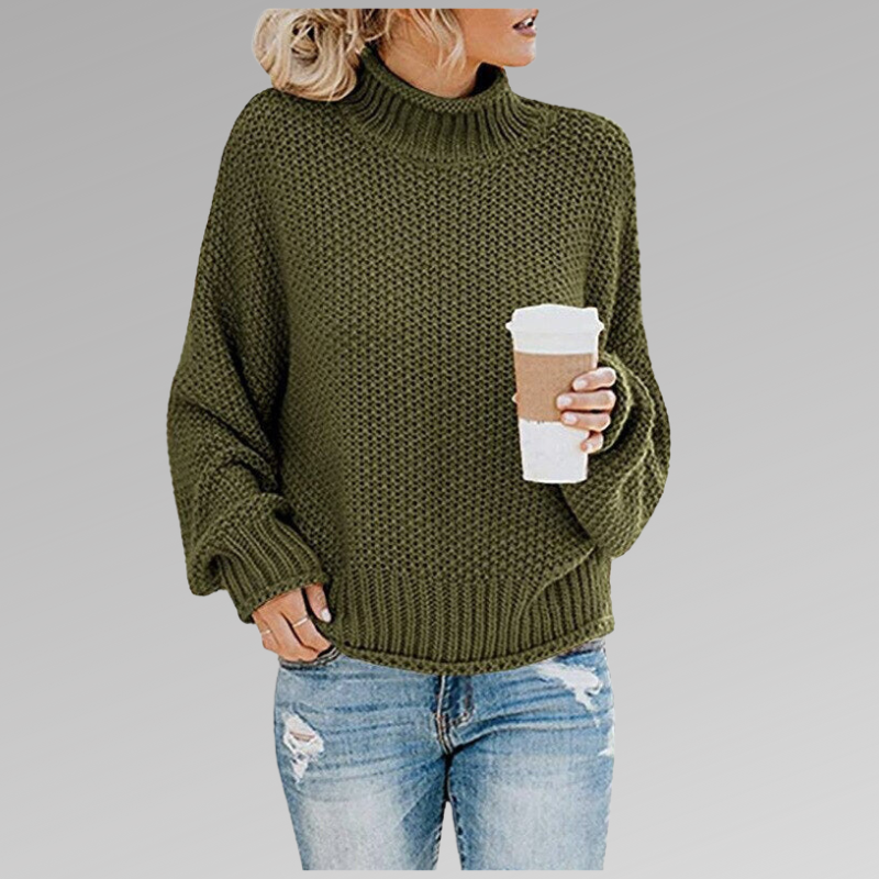 Yvaine - Women's Classic Knitted Sweater - Green