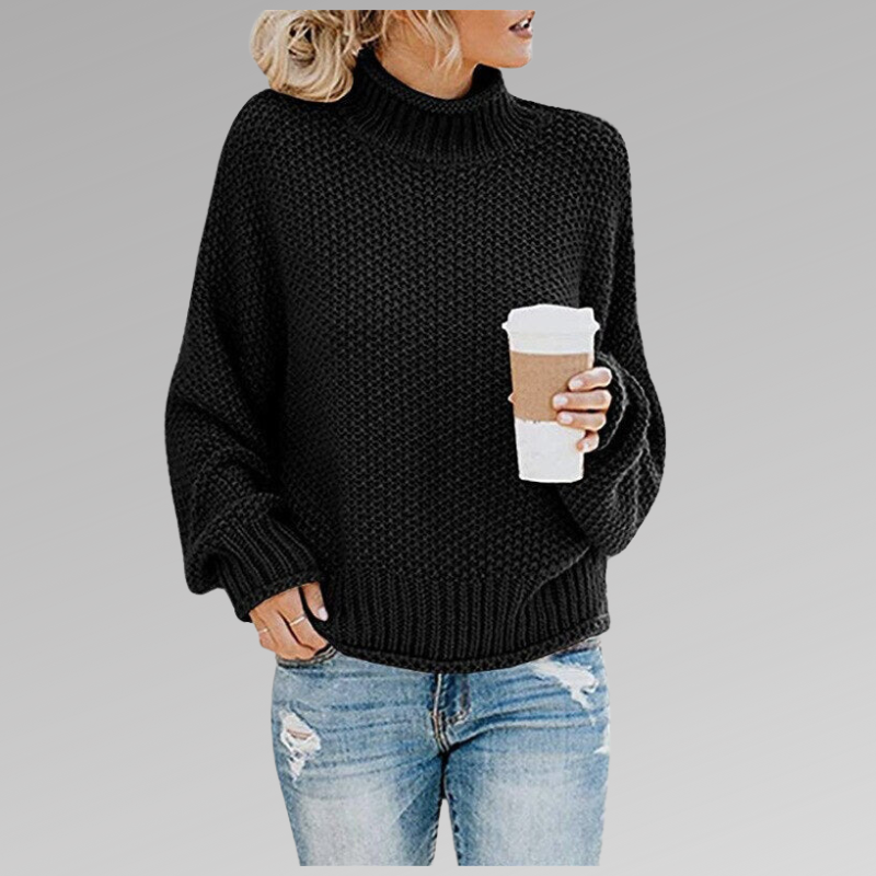 Yvaine - Women's Classic Knitted Sweater - Black