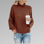 Yvaine - Women's Classic Knitted Sweater - Brown