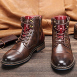 Zeke - Men's Classic Zip and Lace Boots - Brown