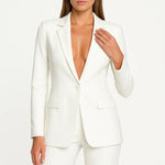 Zoya - Women's Modern Blazer and Trouser Set - White
