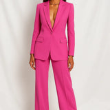 Zoya - Women's Modern Blazer and Trouser Set - Pink