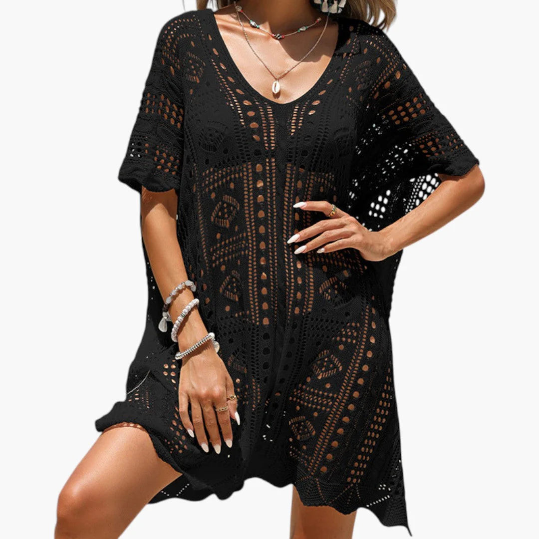 Beach Cover-Up | Lightweight V-Neck Short Sleeve Style